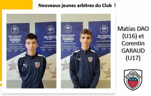 Nouveaux jeunes arbitres du Club !