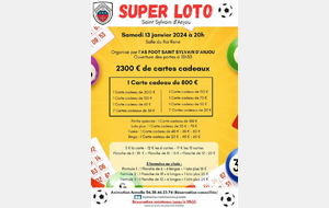 Soirée LOTO le 13 janvier 2024 !