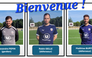 BIENVENUE ALEXANDRE, MATTHIAS et ROBIN !