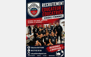 📣 recrutement ÉDUCATRICE / ÉDUCATEUR SENIORS FÉMININES  ⚽️