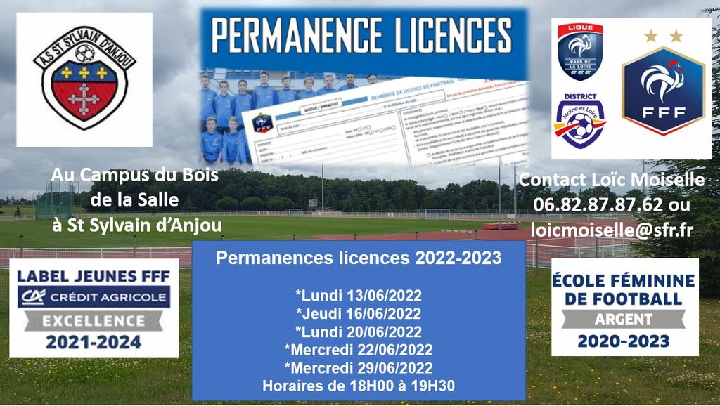 Permanences LICENCES 2022 2023 !