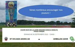Coupe des Pays de la Loire SENIORS le 4 Septembre au Campus !