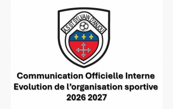 Communication officielle : Evolution de l'Organisation Sportive