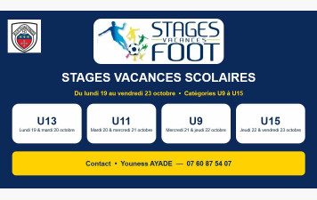 STAGES VACANCES TOUSSAINT !