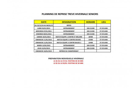 PLANNING REPRISE TREVE SENIORS