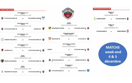MATCHS WE 4 et 5 décembre