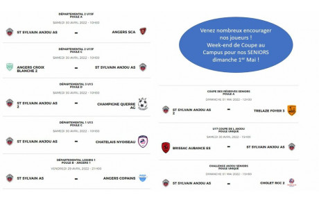 Week-end de COUPE pour nos SENIORS et U17 !