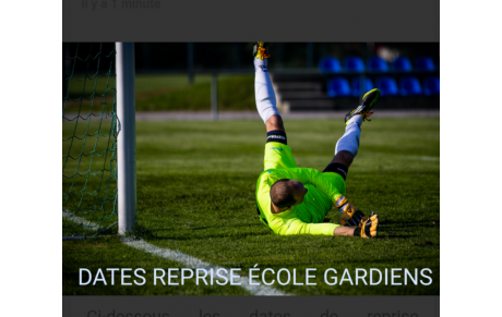 Dates Reprise École des Gardiens !