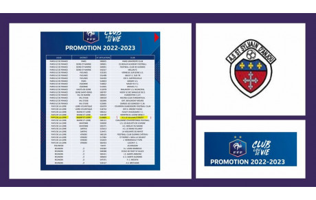 Le CLUB récompensé par la FFF &quot;Club lieu de Vie&quot; !