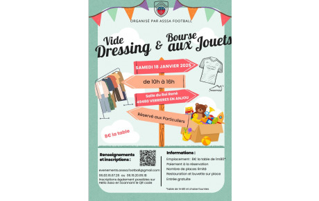 18 janvier : Vide Dressing &amp; Bourse aux Jouets !
