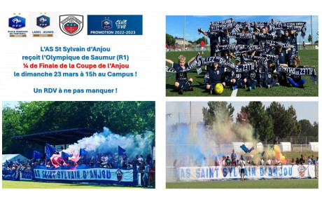 23 mars : RDV au Campus pour le 1/4 de Finale de la Coupe de l'Anjou !