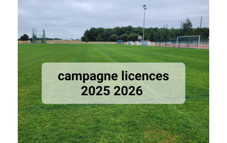 Infos licences saison 2025-2026 !
