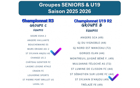 GROUPES REGION SENIORS &amp; U19 2025 2026 !
