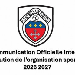 Communication officielle : Evolution de l'Organisation Sportive